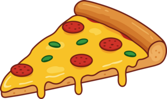 Pizza slice with pepperoni and cheese png