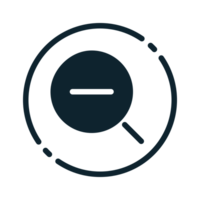 Design Illustration graphic of zoom out icon with glyph style. Suitable for UI, mobile design, web design, etc. Transparent Background. png