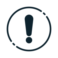 Design Illustration graphic of exclamation mark icon with glyph style. Suitable for UI, mobile design, web design, etc. Transparent Background. png