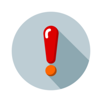 Design Illustration graphic of exclamation mark icon with flat style. Suitable for UI, mobile design, web design, etc. Transparent Background. png