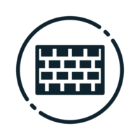 Design Illustration graphic of wall icon with glyph style. Suitable for UI, mobile design, web design, etc. Transparent Background. png