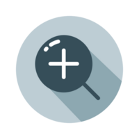 Design Illustration graphic of zoom in icon with flat style. Suitable for UI, mobile design, web design, etc. Transparent Background. png
