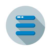 Design Illustration graphic of hamburger icon with flat style. Suitable for UI, mobile design, web design, etc. Transparent Background. png