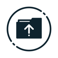 Design Illustration graphic of upload files icon with glyph style. Suitable for UI, mobile design, web design, etc. Transparent Background. png