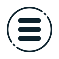 Design Illustration graphic of hamburger icon with glyph style. Suitable for UI, mobile design, web design, etc. Transparent Background. png