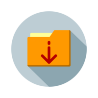 Design Illustration graphic of download folder icon with flat style. Suitable for UI, mobile design, web design, etc. Transparent Background. png