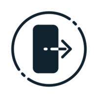 Design Illustration graphic of logout icon with glyph style. Suitable for UI, mobile design, web design, etc. Transparent Background. png