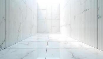 White marble tiles create a clean and modern architectural space photo