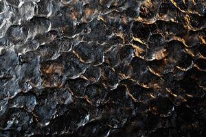 Textured and reflective surface with uneven and wavy patterns displayed photo