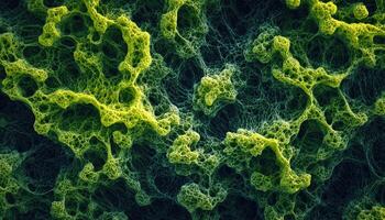 Abstract Illustration of a Green and Yellow Cellular Structure photo