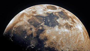 Detailed view of a portion of the surface of the moon photo