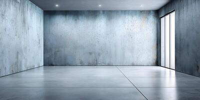 Empty Room with Concrete Walls and Floor Modern Interior Design photo