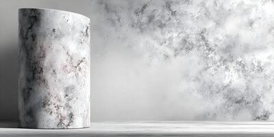 Curved Concrete Column Grunge Texture Background Studio Mockup photo