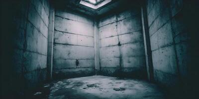 Dark Concrete Room Corner Small Space Grunge Texture Background photo