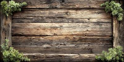 Rustic Wooden Frame with Succulents Background photo