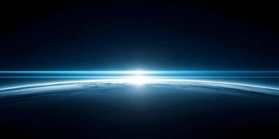 Earthrise Sunrise with Bright Light Rays and Atmosphere photo