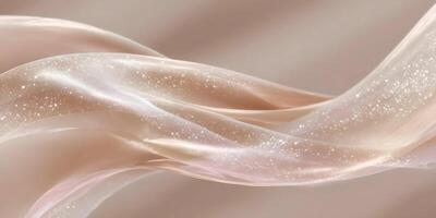 Abstract Beige Fabric Flowing Elegant Shimmering Background photo