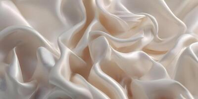 Cream Satin Fabric Draped Texture Background photo