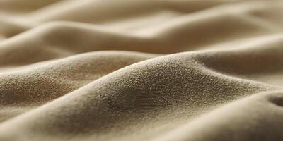Beige Fabric Texture Close Up Soft Sand Colored Textile Material photo