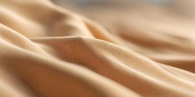 Beige Fabric Texture Close Up Soft Drape Elegant Smooth Material Background photo