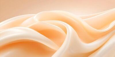 Peach Colored Silk Fabric Drapery Soft Waves Elegant Texture Background photo