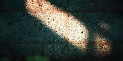Sunlight Shadow on Grey Concrete Block Wall Texture photo