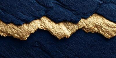 Abstract Gold and Dark Blue Stone Texture Background photo