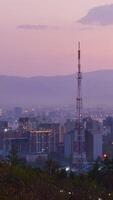 Timelapse scenic view Tajikistan capital Dushanbe panorama from popular hilltop Victory park viewpoint with Tv tower, landmarks, buildings, real estate property development site video