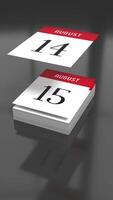 August - Rotating Paper Calendar with Flying Pages video