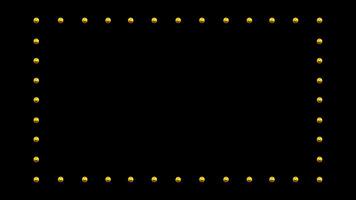 retro 90s frame bulbRetro 90s frame bulb blank marquee light board with flashing orange on black background. blank marquee light board with flashing orange on black background. video