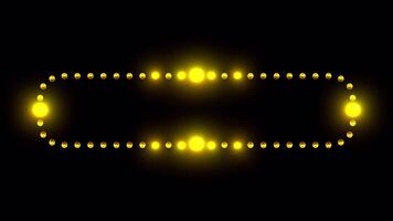 Retro style 80s blank marquee pattern light board with flashing orange overlay on black background. video