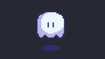 Pixel art game cute ghost. animation 8 bit suitable for games or apps video