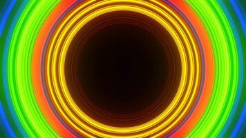 VJ Loop Pulsating bright multicolored rings. video