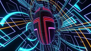 VJ loop Abstract rotating neon background. video