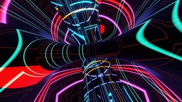 VJ loop Abstract surreal neon background flashing multicolored lights. video