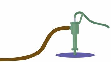 Water pump with hose. Cartoon animation with alpha channel video
