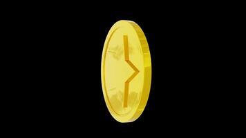 game star coin rotate animation loop on isolated black background video