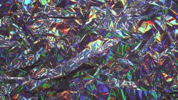 Psychedelic Holographic Foil Background with Soft Waves and Reflective Glow video