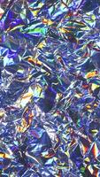 Stop Motion Loop of Shiny Crumpled Foil with Iridescent Holographic Surface video