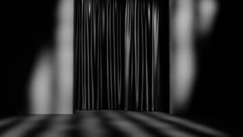 3D rendering of empty scene for product background with black curtains video