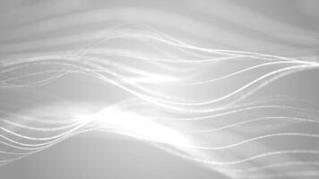 abstrato brilhando onda do partículas e pontos comovente em azul branco fundo, grande dados visualização, futurista corporativo e digital fundo para o negócio apresentações, 3d, 4k, desatado ciclo video