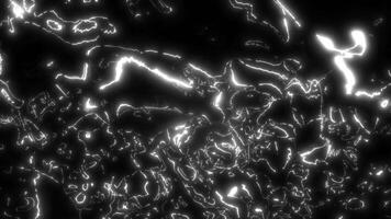 Abstract animated contour topographic map. Moving waves on black background. Looped technological animation 4K. video