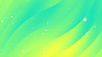 groen achtergrond golven kromme aan de overkant een taling en geel helling met teder drijvend stippen. perfect voor abstract beweging achtergronden in ontwerp of presentatie werk video