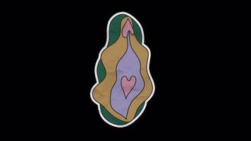 Unfolded Paper Sticker of Female Reproductive System on Transparent Background video