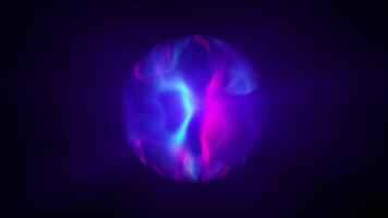 abstrato brilhando esfera, energia bola brilho brilhantemente, Magia ondas do molecular estrutura, abstrato atômico Ciência fundo, desatado ciclo video