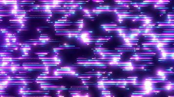 Abstract colorful background with bright neon rays and glowing lines. Pink and blue neon lines or light stripes are moving video