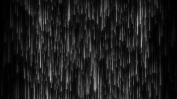 abstrato partícula chuva. brilhante queda vertical linhas ou listras em Preto em loop fundo. video