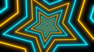 Neon star background animation video