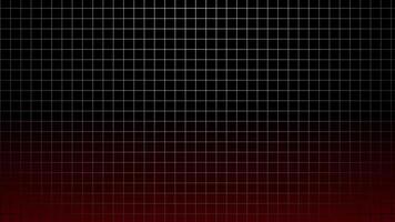 A black and red grid background with a red square video