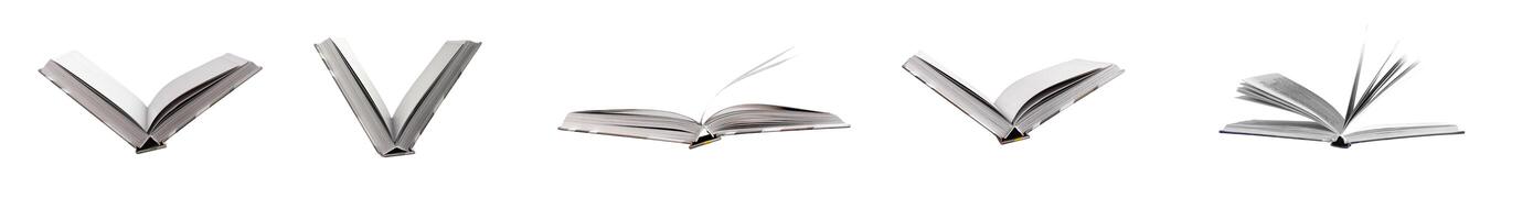 Open book with pages flipping, symbolizing education and knowledge. Motion and dynamic action as photo